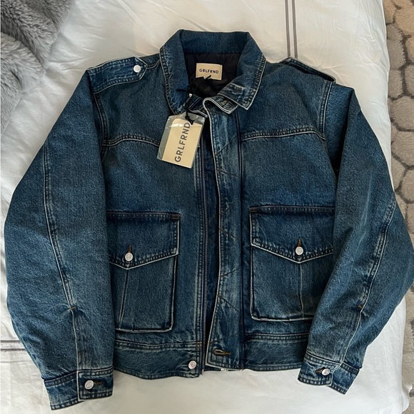 NWT Revolve GRLFRND Arden Cargo Denim Jacket Size Small - Picture 7 of 10